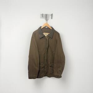 Woolrich Canvas Barn Coat Jacket 2XL Mens Fleece Lined Brown Workwear Chore VTG